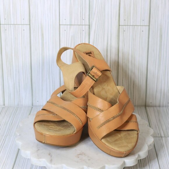 Korks by Kork-Ease Size US 9 Women's Saddle Brenda Leather Wedge Sandals - Picture 1 of 9